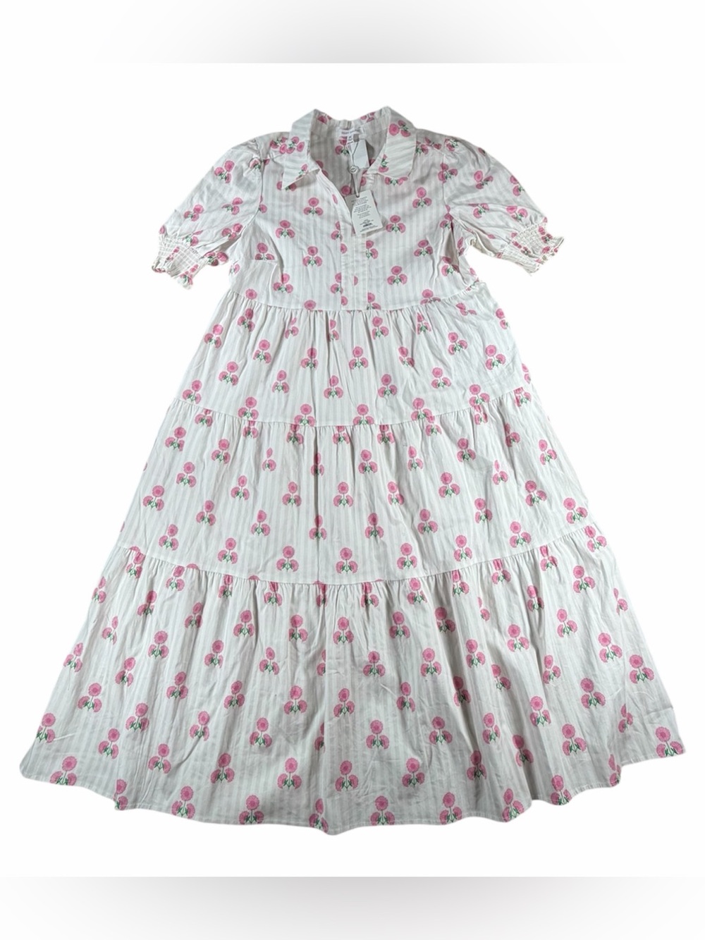 Mary Square Molly Dress Sweetbriar Stripe Pink sz M NWT
